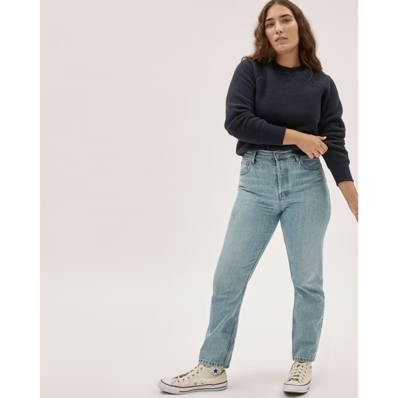 Everlane Sweatshirt Womens Black The Sherpa Teddy Fuzzy Fleece Renew Crew - Picture 14 of 14